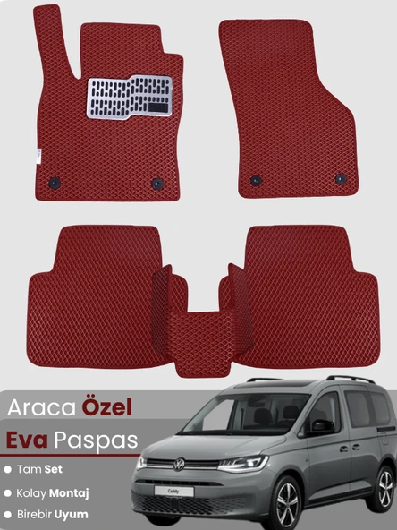 VOLKSWAGEN CADDY (2021-2024) Uyumlu EVA Paspas Tam Set–Oto Paspas,Araca Özel,Su Geçirmez ürün görseli 1