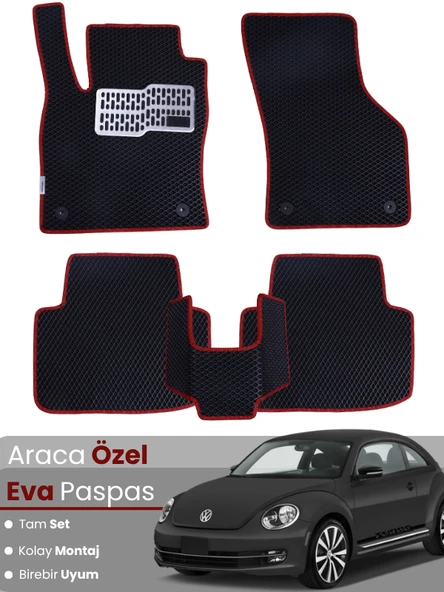 VOLKSWAGEN BEETLE (2012-2019) Uyumlu EVA Paspas Tam Set–Oto Paspas,Araca Özel,Su Geçirmez ürün görseli 1