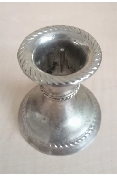 SANAT TACİRİ Pirinç Üzerine Gümüş Kaplama Mumuluk Şamdan No 67 ürün görseli 1