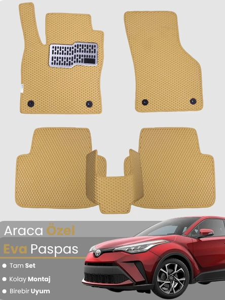 TOYOTA C-HR HYBRİD (2016-2019) Uyumlu EVA Paspas Tam Set–Oto Paspas,Araca Özel,Kolay Montaj ürün görseli 1