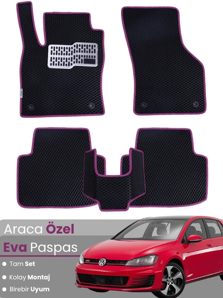 VOLKSWAGEN GOLF 7 (2013-2018) Uyumlu EVA Paspas Tam Set–Oto Paspas,Araca Özel,Su Geçirmez ürün görseli 1