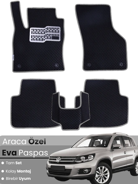 VOLKSWAGEN TOUAREG (2011-2017) Uyumlu EVA Paspas Tam Set–Oto Paspas,Araca Özel,Tam Koruma ürün görseli 1