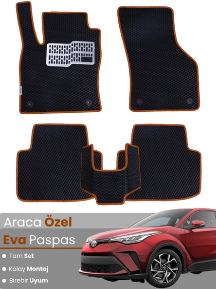 TOYOTA C-HR HYBRİD (2016-2019) Uyumlu EVA Paspas Tam Set–Oto Paspas,Araca Özel,Kolay Montaj ürün görseli 1