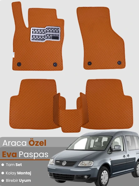 VOLKSWAGEN CADDY (2004-2011) Uyumlu EVA Paspas Tam Set–Oto Paspas,Araca Özel,Su Geçirmez ürün görseli 1