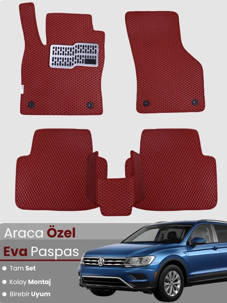 VOLKSWAGEN TİGUAN (2016-2019) Uyumlu EVA Paspas Tam Set–Oto Paspas,Araca Özel,Tam Koruma ürün görseli 1