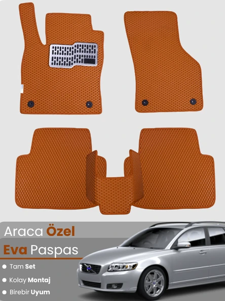 VOLVO V50 STATİONWAGON (2004-2012) Uyumlu EVA Paspas Tam Set–Oto Paspas,Araca Özel,Tam Koruma ürün görseli 1