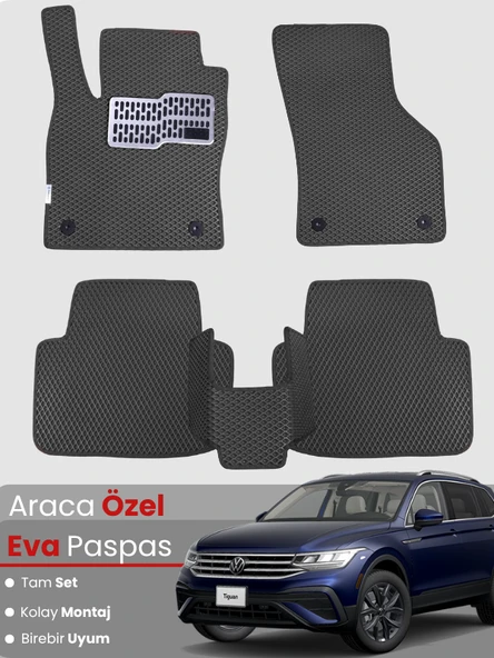 VOLKSWAGEN TİGUAN (2020-2023) Uyumlu EVA Paspas Tam Set–Oto Paspas,Araca Özel,Tam Koruma ürün görseli 1