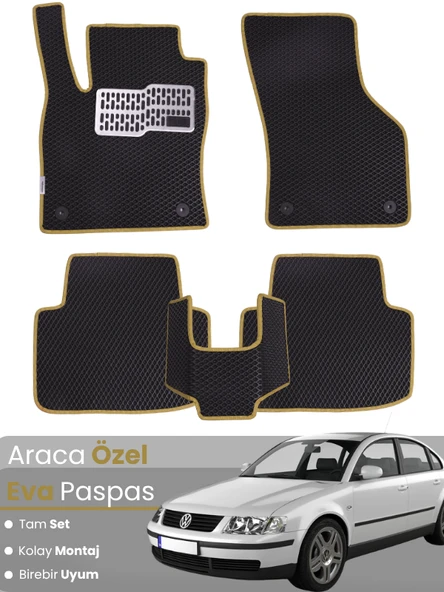 VOLKSWAGEN PASSAT B5 (1996-2005) Uyumlu EVA Paspas Tam Set–Oto Paspas,Araca Özel,Su Geçirmez ürün görseli 1
