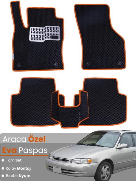 TOYOTA COROLLA E110 (1998-2002) Uyumlu EVA Paspas Tam Set–Oto Paspas,Kolay Montaj,Araca Özel ürün görseli 1