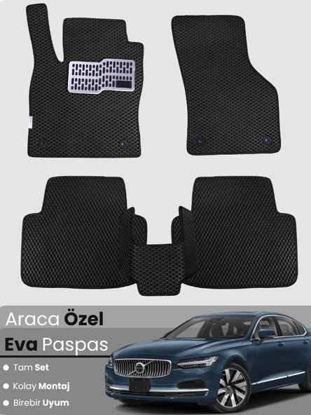 VOLVO S90 (2016-2025) Uyumlu EVA Paspas Tam Set–Oto Paspas,Araca Özel,Tam Koruma,Kolay Montaj ürün görseli 1