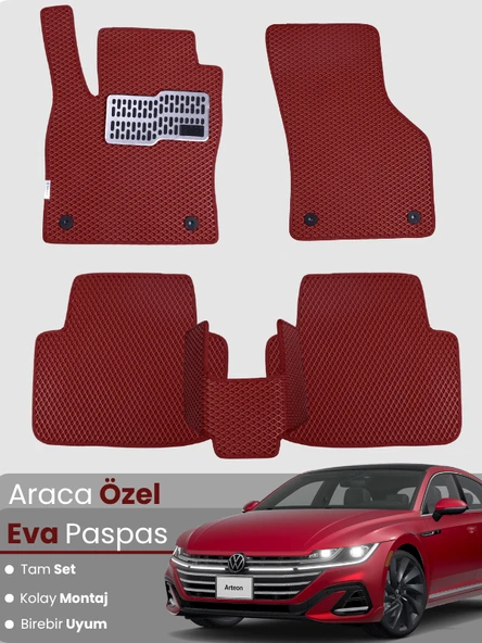 VOLKSWAGEN ARTEON (2017-2023) Uyumlu EVA Paspas Tam Set–Oto Paspas,Araca Özel,Su Geçirmez ürün görseli 1