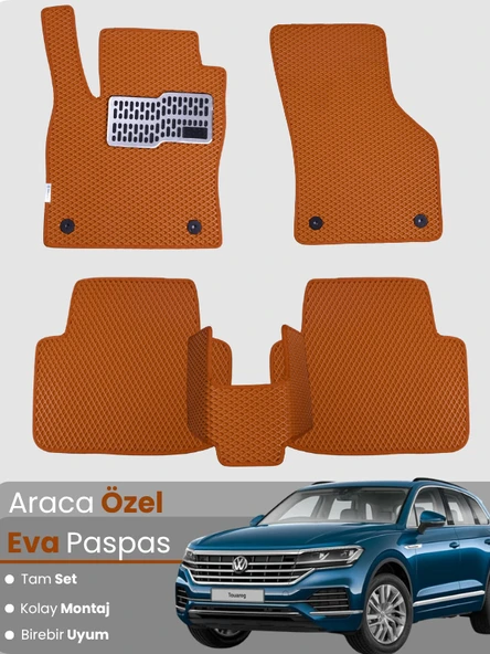 VOLKSWAGEN TOUAREG (2018-2023) Uyumlu EVA Paspas Tam Set–Oto Paspas,Araca Özel,Tam Koruma ürün görseli 1