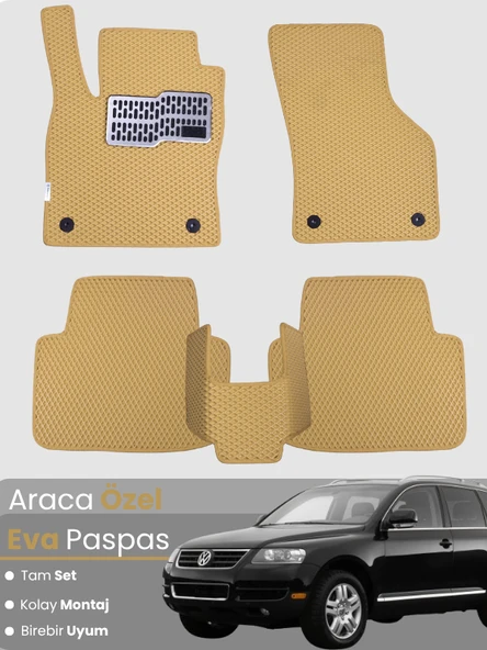 VOLKSWAGEN TOUAREG (2002-2010) Uyumlu EVA Paspas Tam Set–Oto Paspas,Araca Özel,Tam Koruma ürün görseli 1