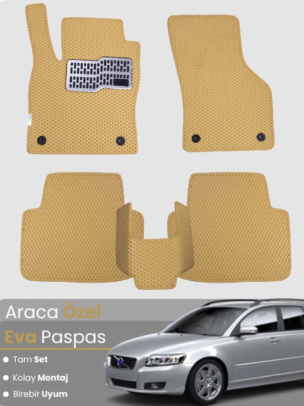 VOLVO V50 STATİONWAGON (2004-2012) Uyumlu EVA Paspas Tam Set–Oto Paspas,Araca Özel,Tam Koruma ürün görseli 1