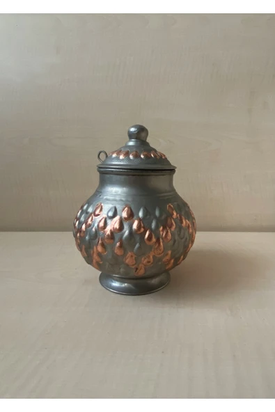 SANAT TACİRİ ANTİKA BAKIR ŞEKERLİK BAKIR KAPAKLI KUTU ürün görseli 1
