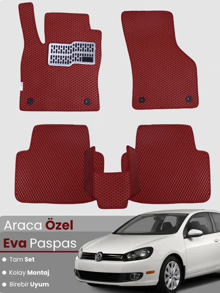 VOLKSWAGEN GOLF 6 (2009-2013) Uyumlu EVA Paspas Tam Set–Oto Paspas,Araca Özel,Su Geçirmez ürün görseli 1