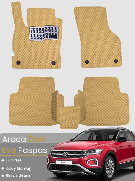 VOLKSWAGEN T-ROC (2017-2025) Uyumlu EVA Paspas Tam Set–Oto Paspas,Araca Özel,Tam Koruma ürün görseli 1