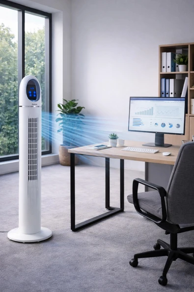 Auhma ACFN06 45W Kule Tipi Vantilatör - Uzaktan Kumandalı, Dokunmatik LED Ekranlı, 3 Modlu Sessiz Vantilatör ürün görseli 1
