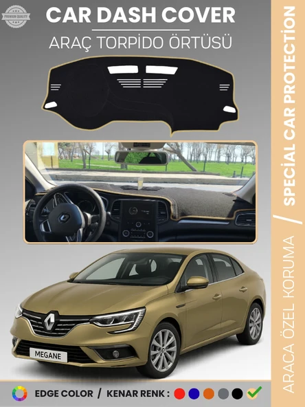 RENAULT MEGANE 4 (2016-2022) Torpido Örtüsü Ön Göğüs Koruma Torpido Koruma Tam Uyum Çatlamayı Önler ürün görseli 1