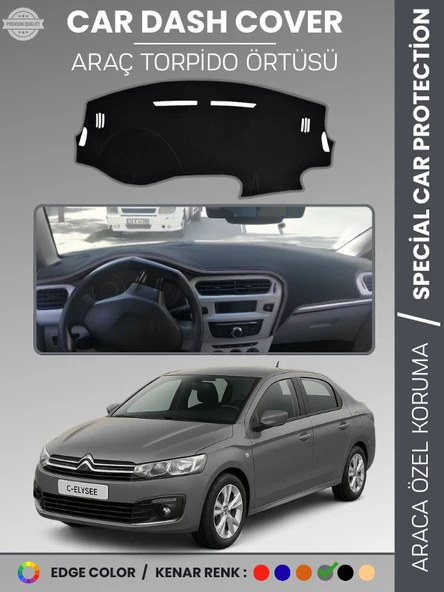 CITROEN C-ELYSEE (2012-2021) Torpido Örtüsü Ön Göğüs Torpido Koruma Tam Uyum Kolay Montaj ürün görseli 1