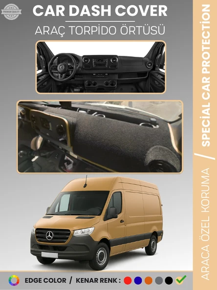 MERCEDES SPRINTER VS30 (2018-2024) Torpido Örtüsü Premium Kalite Torpido Koruma Özel Kesim UV Koruma ürün görseli 1
