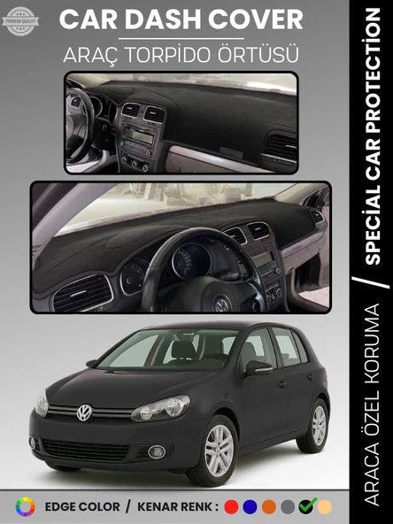 VOLKSWAGEN GOLF 6 (2008-2012) Torpido Örtüsü Ön Göğüs Koruma Tam Uyum UV Koruma ürün görseli 1