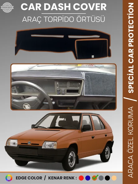 SKODA FAVORİT (1987-1995) Torpido Örtüsü Ön Göğüs Halı Torpido Koruma Birebir Uyum Kaymaz UV Koruma ürün görseli 1