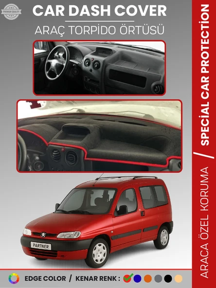 PEUGEOT PARTNER (1996-2002) Torpido Örtüsü Panel Koruma Torpido Koruma Tam Uyum Kaymaz Özel Kesim ürün görseli 1