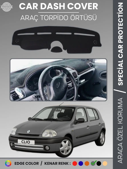RENAULT CLIO 2 AIRBAGLI (2001-2012) Torpido Örtüsü Ön Göğüs Koruma Torpido Koruma Araca Özel ürün görseli 1