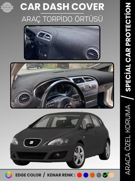 SEAT LEON (2005-2012) Torpido Örtüsü Ön Göğüs Halı Torpido Koruma Birebir Uyum Kaymaz UV Koruma ürün görseli 1