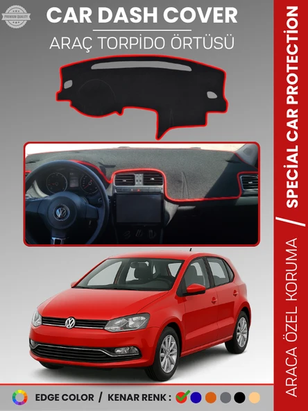 VOLKSWAGEN POLO (2009-2019) Torpido Örtüsü Ön Göğüs Koruma Torpido Koruma Tam Uyum Kaymaz Özel Kesim ürün görseli 1