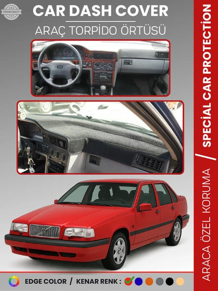 VOLVO 850 (1991-1997) Torpido Örtüsü Ön Göğüs Koruma Torpido Koruma Tam Uyum Araca Özel UV Koruma ürün görseli 1