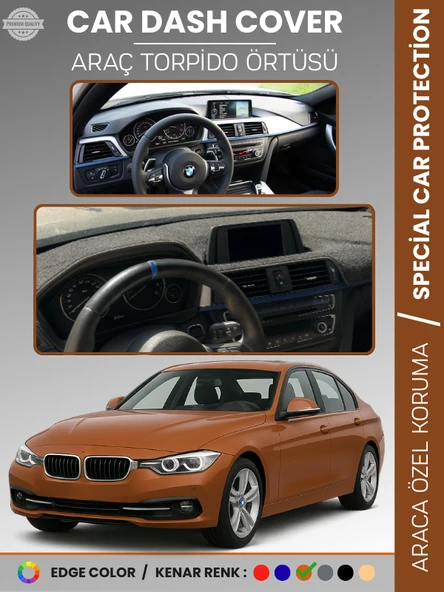 Bmw F30 (2013-2019) Torpido Örtüsü Ön Göğüs Koruma Torpido Koruma Araca Özel Kaymaz Kolay Montaj ürün görseli 1