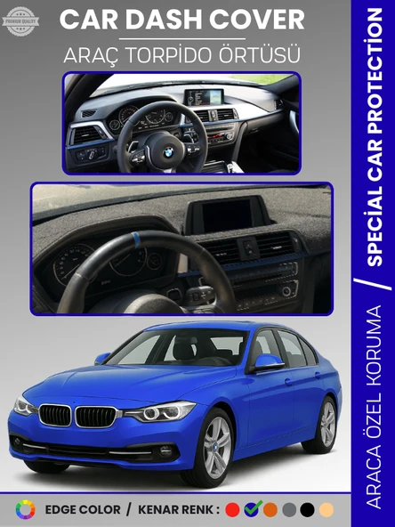 Bmw F30 (2013-2019) Torpido Örtüsü Ön Göğüs Koruma Torpido Koruma Araca Özel Kaymaz Kolay Montaj ürün görseli 1