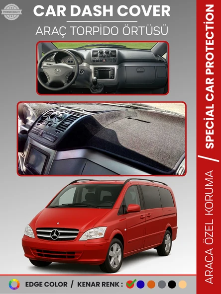 MERCEDES VITO / VIANO W639 (2003-2014) Torpido Örtüsü Premium Torpido Koruma Özel Kesim Kaymaz ürün görseli 1