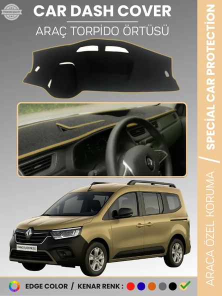 RENAULT KANGOO EXPRESS (2021-2024) Torpido Örtüsü Ön Göğüs Koruma Torpido Koruma Araca Özel Tam Uyum ürün görseli 1