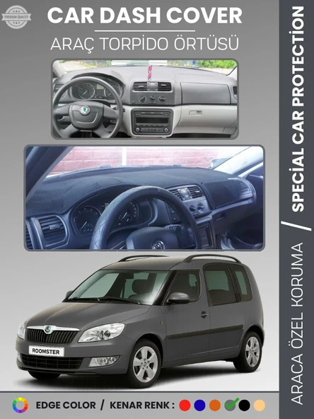 SKODA ROOMSTAR (2007-2014) Torpido Örtüsü Ön Göğüs Halı Torpido Koruma Tam Uyum Kaymaz UV Koruma ürün görseli 1