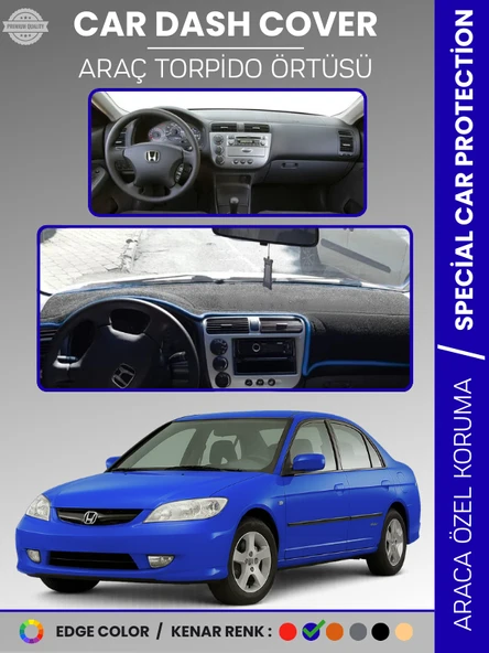 HONDA CIVIC VTEC2 (2003-2005) Torpido Örtüsü Torpido Koruma Tam Uyum Çatlamayı Önler Kolay Montaj ürün görseli 1