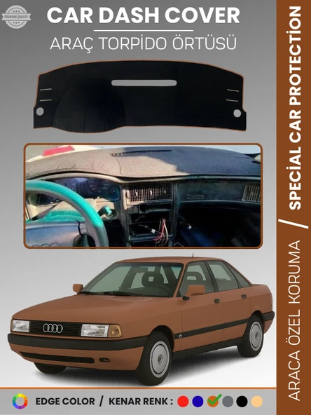 AUDİ 80 (1986-1996) Torpido Örtüsü Ön Göğüs Koruma Torpido Koruma Araca Özel Kaymaz Kolay Montaj ürün görseli 1