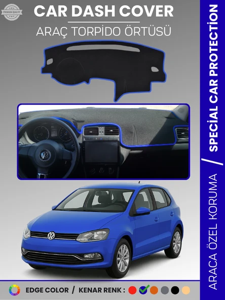 VOLKSWAGEN POLO (2009-2019) Torpido Örtüsü Ön Göğüs Koruma Torpido Koruma Tam Uyum Kaymaz Özel Kesim ürün görseli 1