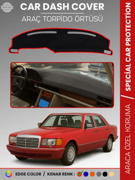 MERCEDES S CLASS W126 (1979-1991) Torpido Örtüsü Premium Kalite Torpido Koruma Özel Kesim UV Koruma ürün görseli 1