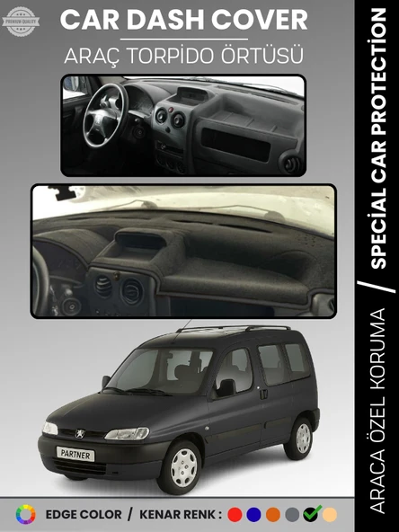 PEUGEOT PARTNER (1996-2002) Torpido Örtüsü Panel Koruma Torpido Koruma Tam Uyum Kaymaz Özel Kesim ürün görseli 1