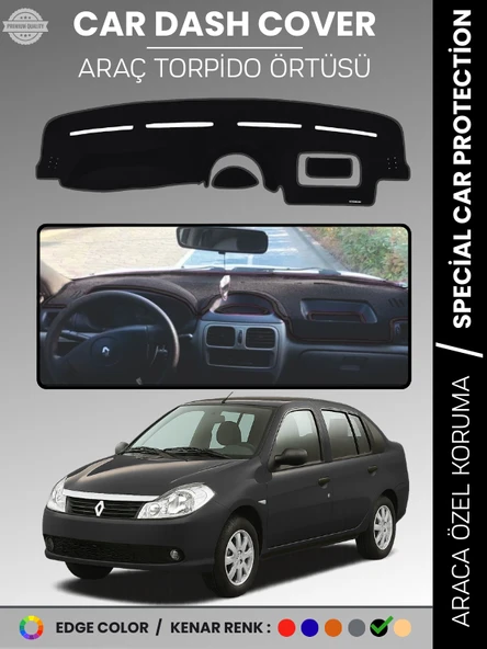 RENAULT SYMBOL 2 ALİZE (2008-2013) Torpido Örtüsü Ön Göğüs Koruma Birebir Uyum ürün görseli 1