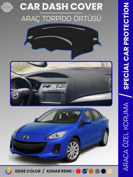 MAZDA 3 (2009-2013) Torpido Örtüsü Panel Halısı Koruma Torpido Koruma Araca Özel Kaymaz Kolay Montaj ürün görseli 1