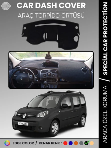 RENAULT KANGOO (2009-2019) Torpido Örtüsü Ön Göğüs Koruma Torpido Koruma Araca Özel Tam Uyum Kaymaz ürün görseli 1