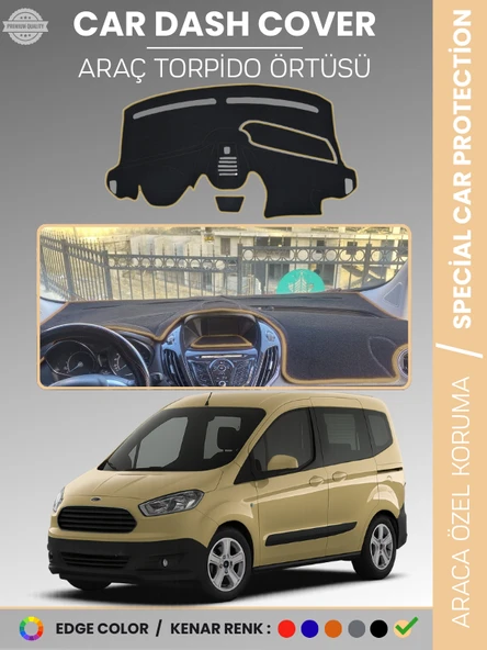 FORD COURİER (2013-2020) EKRANLI Torpido Örtüsü Torpido Koruma Tam Uyum Çatlamayı Önler Kolay Montaj ürün görseli 1