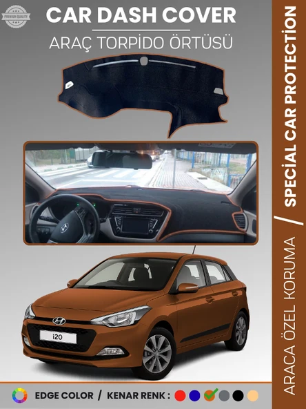 HYUNDAİ İ20 (2008-2014) Torpido Örtüsü Göğüs Koruma Araca Özel UV Koruma Kaymaz ürün görseli 1