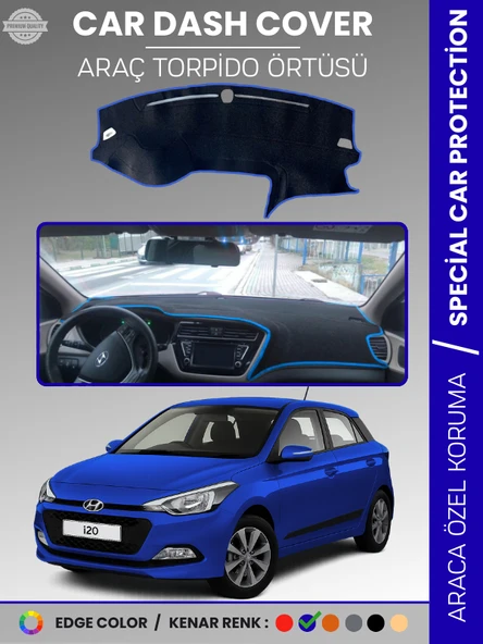 HYUNDAİ İ20 (2008-2014) Torpido Örtüsü Göğüs Koruma Araca Özel UV Koruma Kaymaz ürün görseli 1