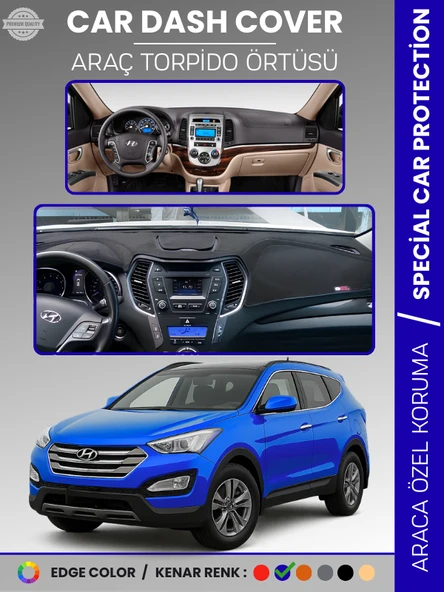HYUNDAİ SANTAFE (2012-2017) Torpido Örtüsü Ön Göğüs Tam Uyum Çatlamayı Önler Kaymaz Kolay Montaj ürün görseli 1