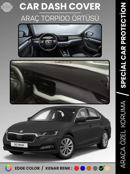 SKODA OCTAVIA A8 (2020-2024) Torpido Örtüsü Ön Göğüs Halı Torpido Koruma Tam Uyum Kaymaz UV Koruma ürün görseli 1